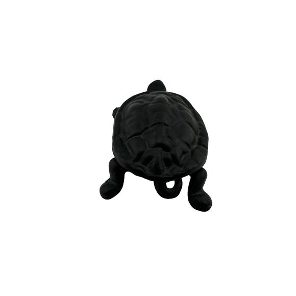 Vintage Iron Art Black Metal Turtle Trinket Ring Box - Picture 3 of 6